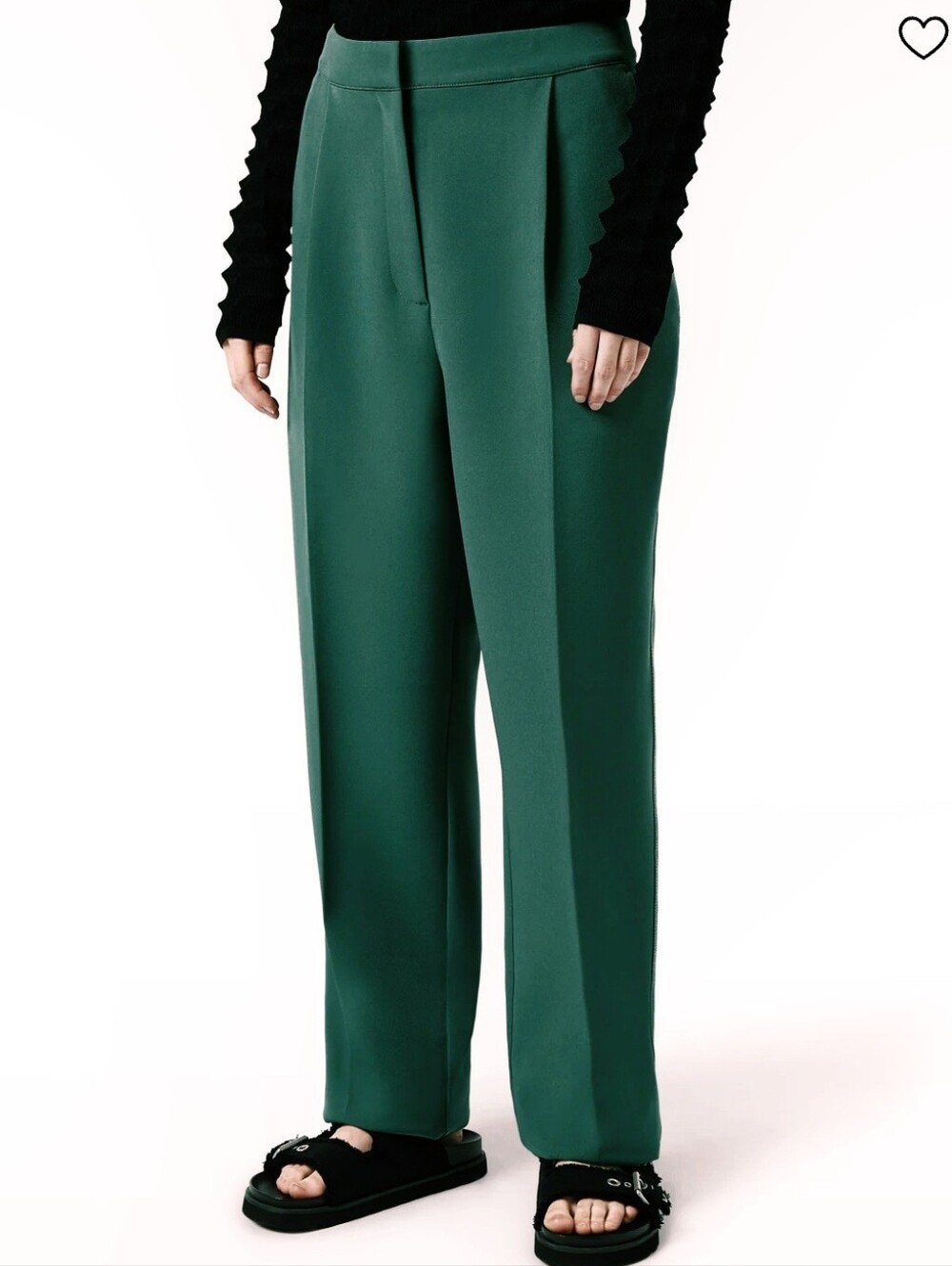 Scotch & Soda "Robyn" Forest Green Wide-Leg Trousers. High Rise. 32". Size 29.